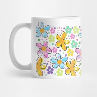 Abstract decorative spring flowers Mug